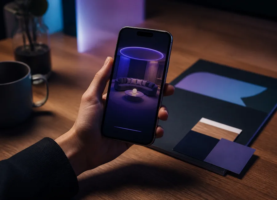 Vista de una muestra visual personalizada en un teléfono